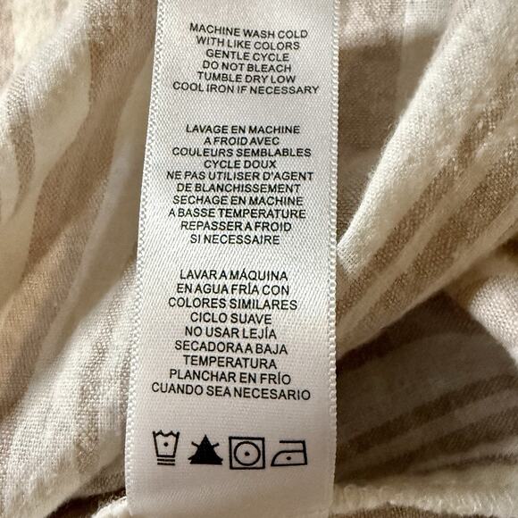 Splendid Livia Linen Blend Casual Summer Maxi Dress Fawn Cream Stripe Size Small - Picture 6 of 10